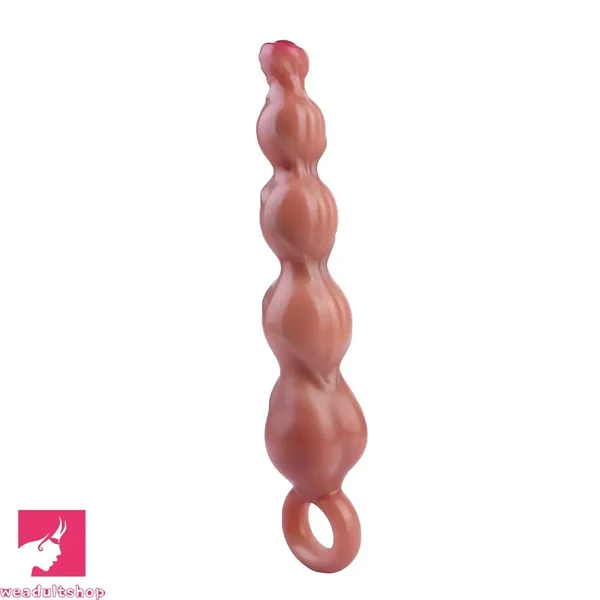 10.2in Big Vibrating Silicone Soft Pulling Beads Horse Dildo With 3 Motors