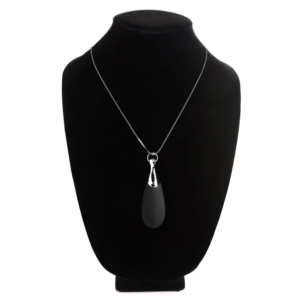 10x Vibrating Silicone Teardrop Necklace - Black