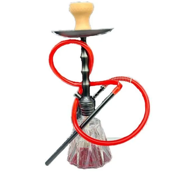 22in Metal Hookah With Vase Bottom & Silicone Hose