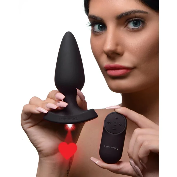 28X Laser Heart Silicone Anal Plug with Remote