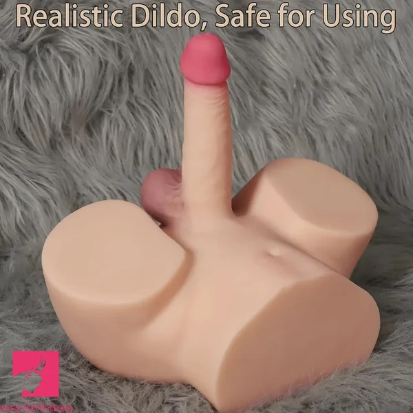 3.94in Shemale Sex Torso Butt Masturbator with Realistic Silicone Dildo