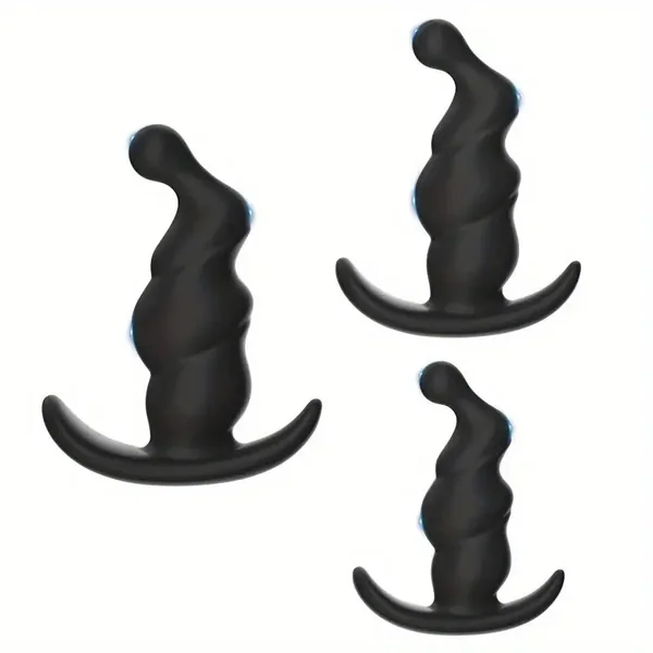 3pcs Unisex Soft Silicone Anchor Shaped Comfy Erogenous Anal Plugs