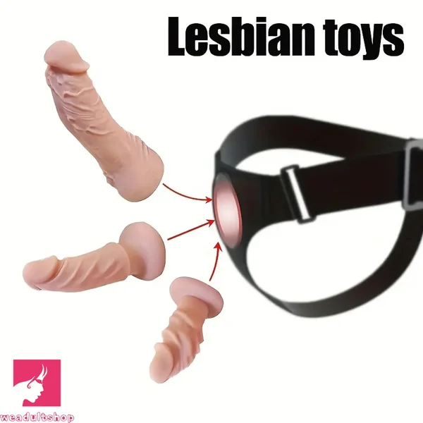 4.06in 4.72in 7.09in Removable Triple Ended Soft Silicone Strap on Dildo