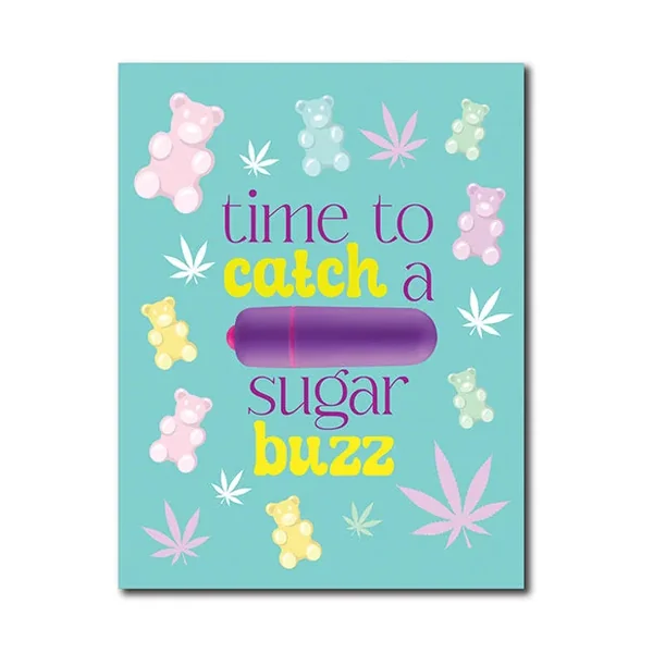 420 Foreplay Sugar Buzz Greeting Card w/Rock Candy Vibrator & Fresh Vibes Towelettes