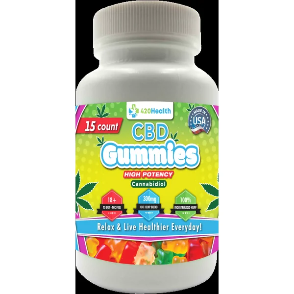 420 HEALTH CBD GUMMIES 15CT BOTTLE 300MG