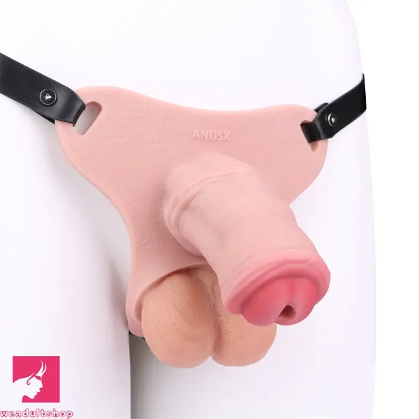 5.31in Silicone Horse Animal Penis Cage Strap on Chastity Dildo With Lock