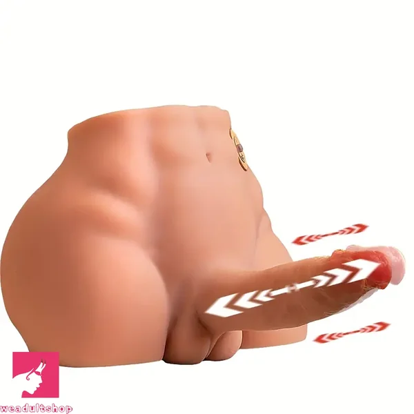 6.69in Lifelike Soft Silicone Thrusting Vibrating Dildo With Penis Sex Torso