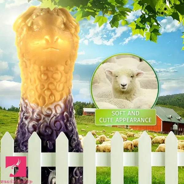 7.48in Novelty Sheep-Shaped Animal Male Receptacle Flexible Clit Dildo