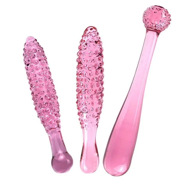 8 Inch Pink Female Corn Glass Dildo