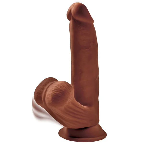 8 Inch Triple Density Cock With Swinging Balls - Brown