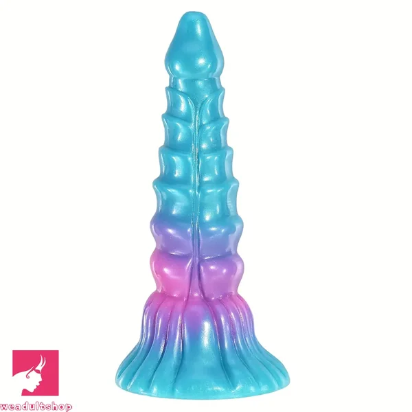 9in Gradient Faux Penis Anal Soft Blue-Pink Gradient Fantasy Odd Dildo