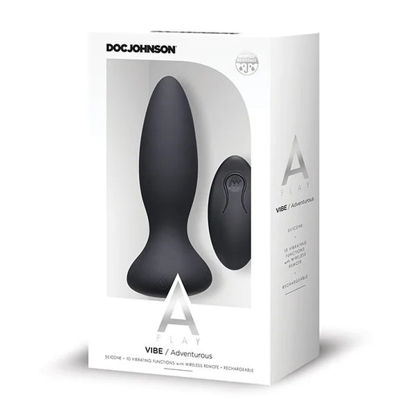 A Play Rechargeable Silicone Adventurous Anal Plug W-remote - Black