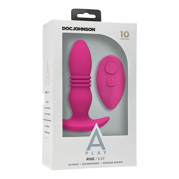 A Play Rise Rechargeable Silicone Plug With Remote