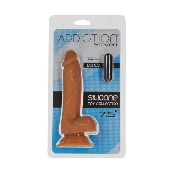 ADDICTION 100% SILICONE STEVEN 7.5IN CARAMEL
