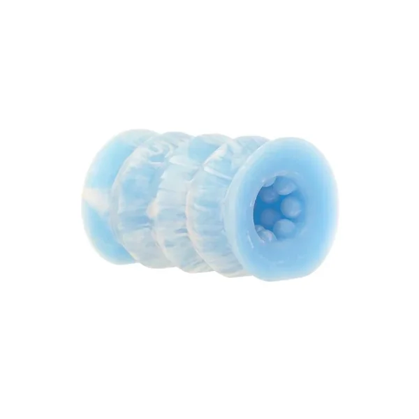 Addiction Silicone Glow in The Dark Masturbation Sleeve – Blue/White