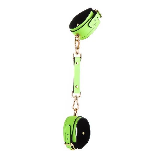 Adjustable PU Leather Bondage Cuff - Wrist/Ankle Restraint, Sold Individually(Luminous green-anklet)