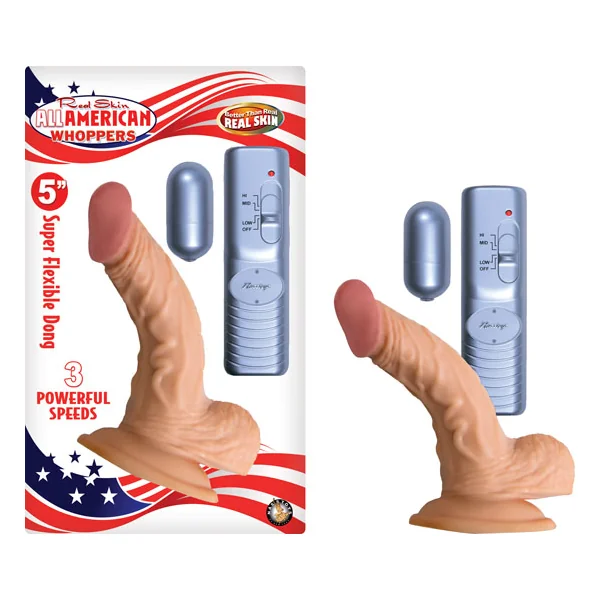 ALL AMERICAN WHOPPER 5IN VIBRATING FLESH