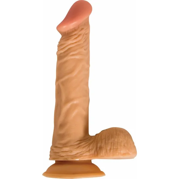 ALL AMERICAN WHOPPER W/BALLS VIBRATING 8IN FLESH