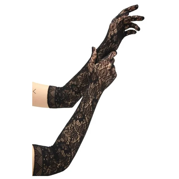 ALLOVER LACE OPERA GLOVE BLACK