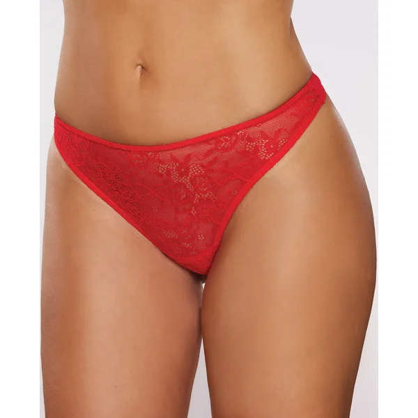Allure All Wrapped Up Thong w/Bow - Red O/S