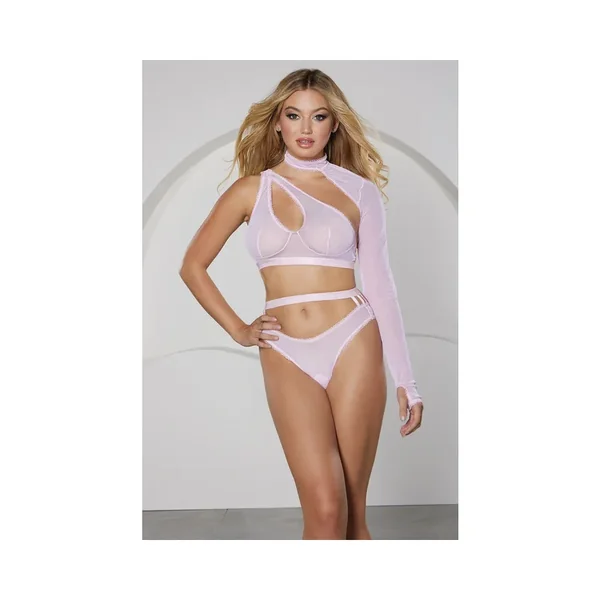 Allure Modern Muse Halter & Panty with Collar Sleeve Pink M – Hanging
