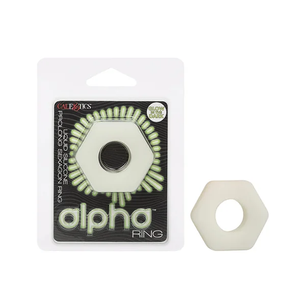 Alpha Liquid Silicone Glow in the Dark Prolong Sexagon Ring