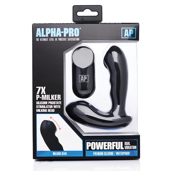 Alpha Pro 7x P-milker Prostate Stimulator W-milking Bead - Black