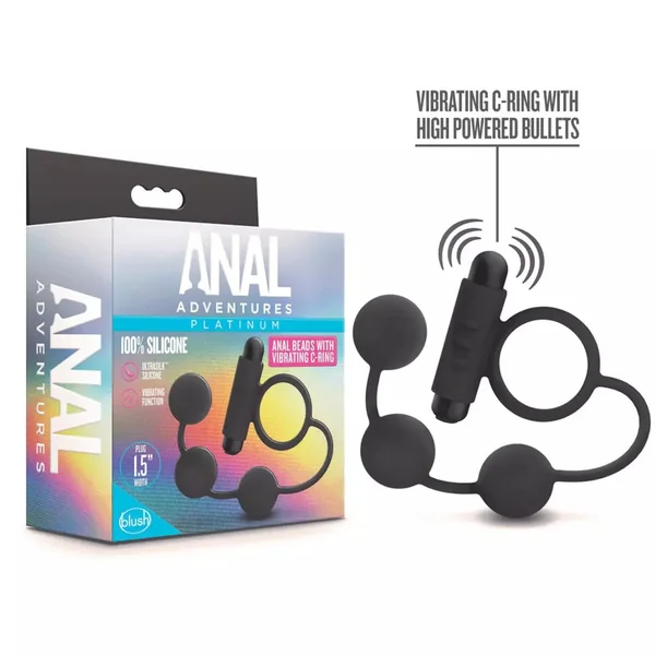 Anal Adventures Anal Beads with Vibrating Cock Ring by Blush Novelties