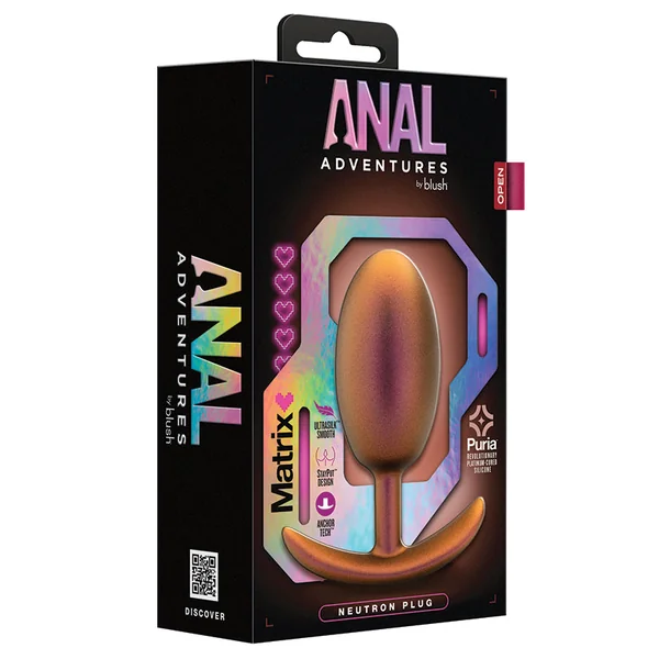Anal Adventures Matrix The Neutron Plug: 4 inch Vibrating Inner Ball Butt Plug in Cosmic Copper With Stayput Technology & Anchortech Base
