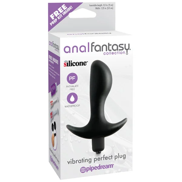 Anal Fantasy Collection Vibrating Perfect Plug - Black