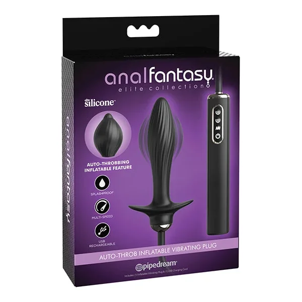 Anal Fantasy Elite Collection Auto Throb Inflatable Vibrating Plug – Black