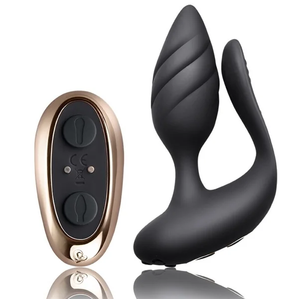 Anal plug prostate p-spot rocks-off cocktail remote control sex toys men black
