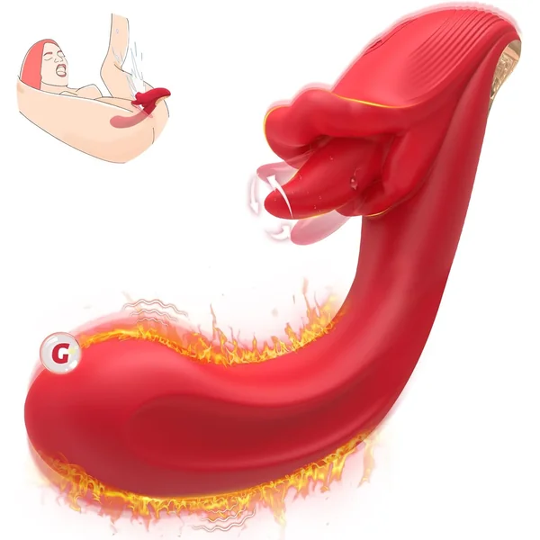 Angel Kiss 4 In 1 Rotating Tongue Licking Vibrating G-Spot Dildo Vibrator