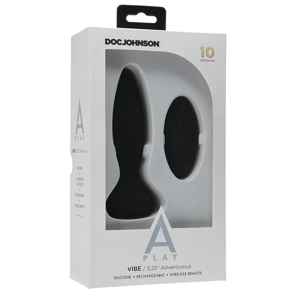 A-Play Vibe Adventurous Rechargeable 5.25" Plug - Black