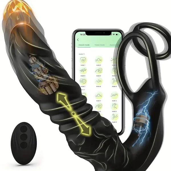 App Remote Controller Thrusting Anal Vibrator Men Prostate Massager