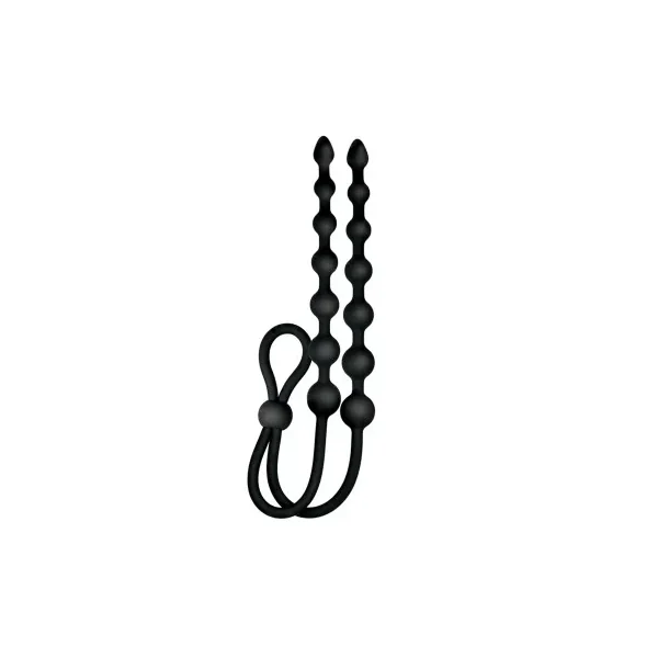 Ass-Sation Dual Silicone Anal Beads, Black