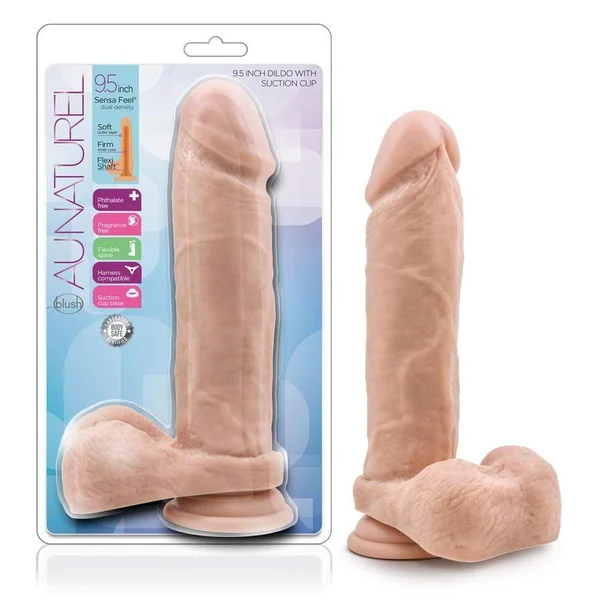 Au Natural - 9.5 Inch Dildo With Suction Cup - Vanilla