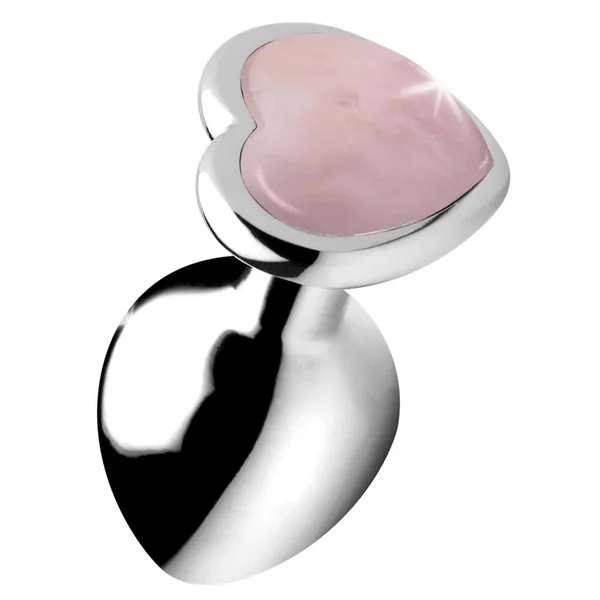 Authentic Rose Quartz Gemstone Heart Anal Plug