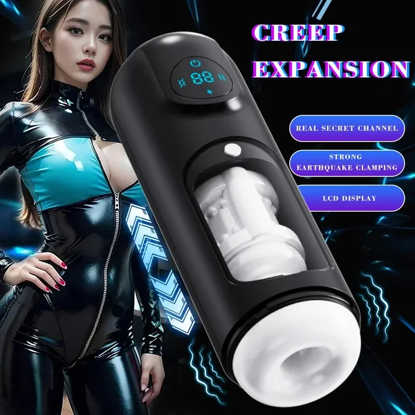 Automatic Telescopic Sucking Vibrating Heating Male Blowjob Machine