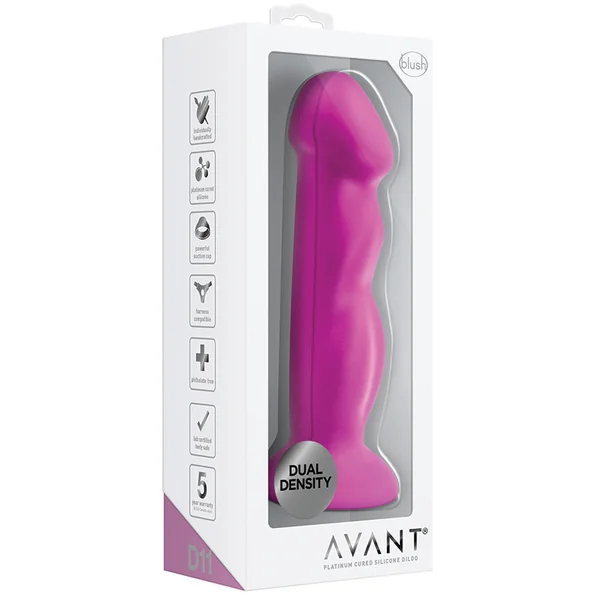Avant Suko Violet D11: Artisan 8 Inch Curved P-Spot / G-Spot Dildo with Suction Cup Base - Elegantly Made with Smooth Ultrasilk Purio Silicone