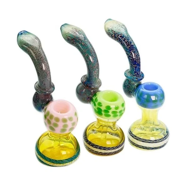 B525 Milky Glass+Color Glass Big Bubbler