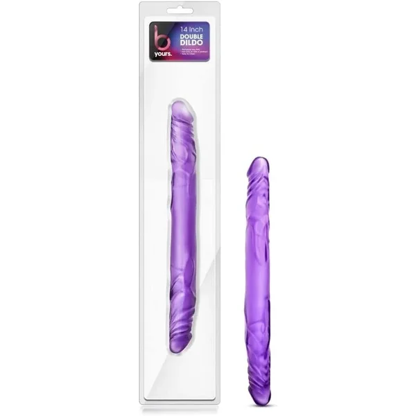 B Yours 14 Inch Double Dildo -Purple