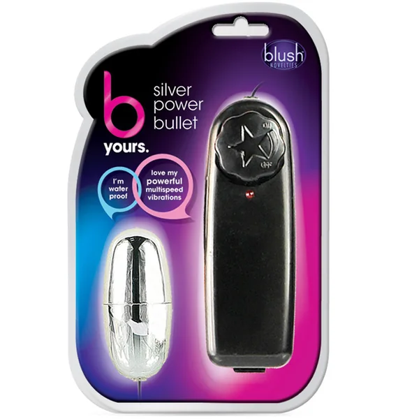 B Yours Silver Power Bullet Black 2-Inch Vibrating Bullet