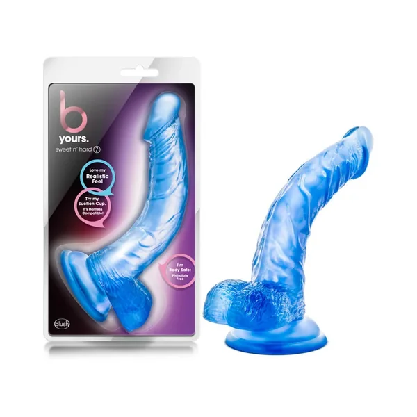 B Yours Sweet ‘n Hard 7 Realistic 8.5 in. Dildo with Balls Blue