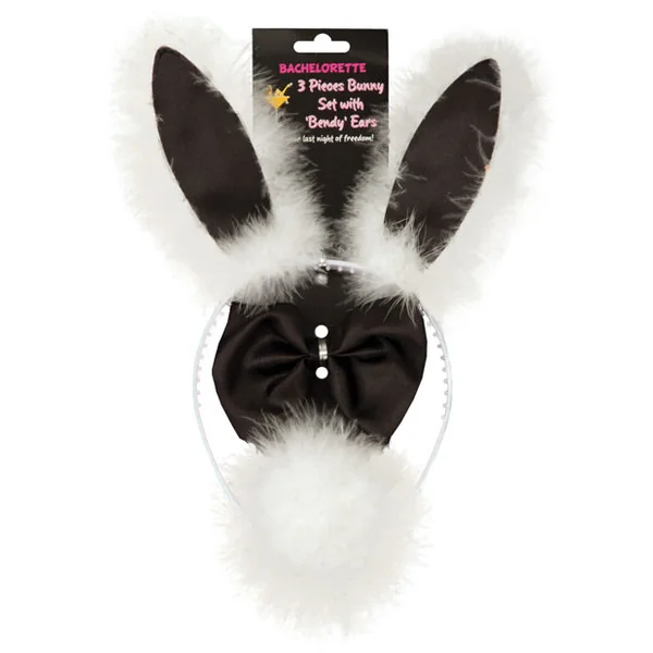 Bachelorette 3 Pc Bunny Set W-bendy Ears