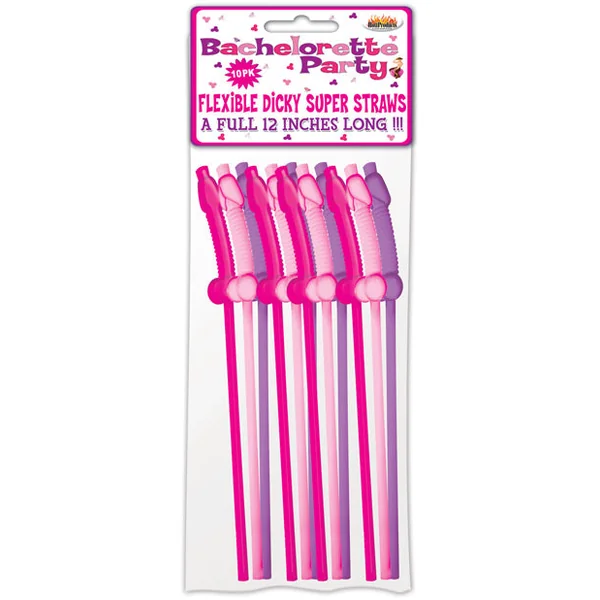 Bachelorette Party Flexy Super Straw - Pack Of 10