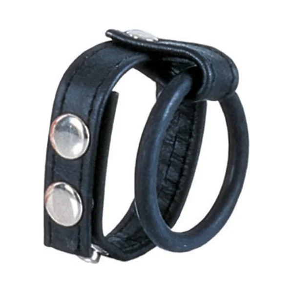 Ball Spreader Adjustable Leather Strap With Ring Medium Black