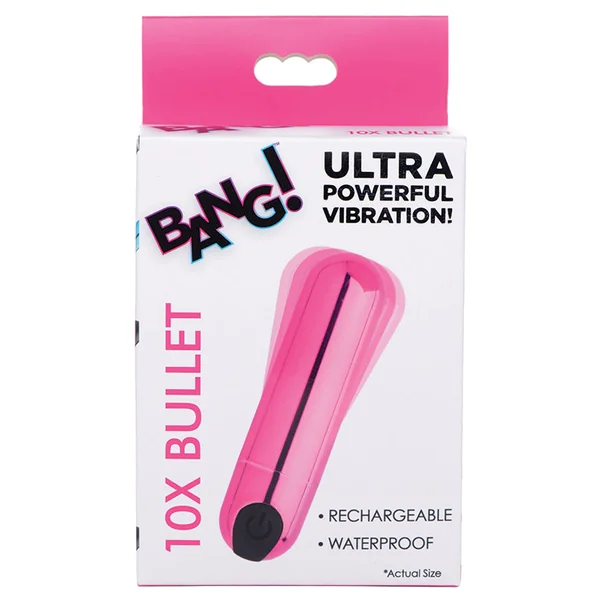 Bang! 10X Rechargeable Vibrating Metallic Bullet - Pink