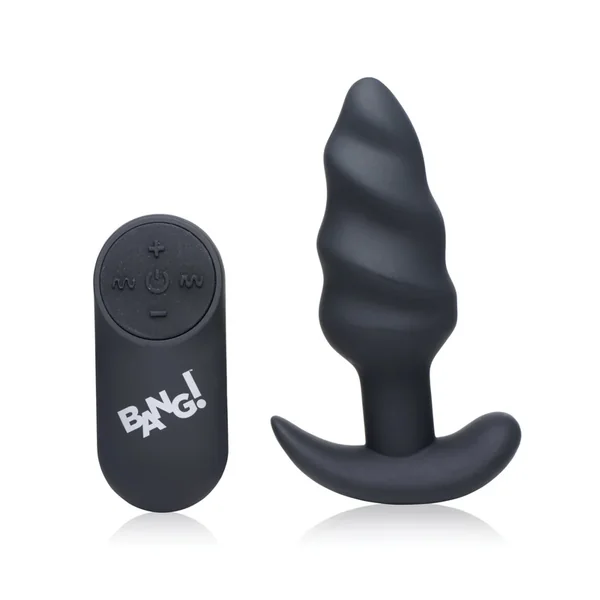 Bang! 21X Vibrating Butt Plug w/Remote Control – Black