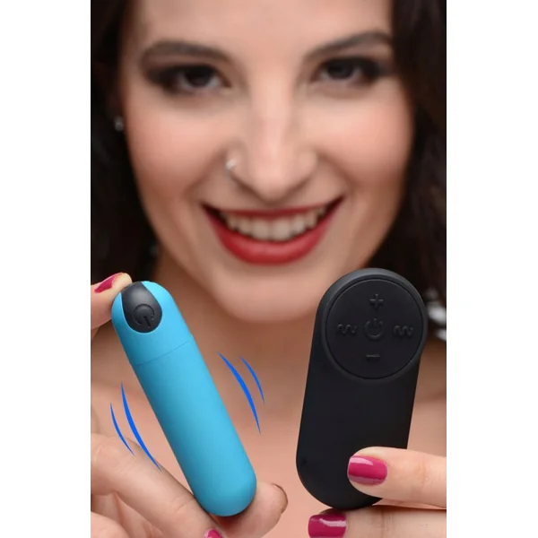 BANG! VIBRATING BULLET W/ REMOTE CONTROL BLUE
